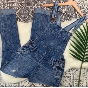 Aeropostale Distressed denim overalls. Size XS